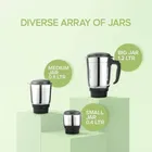 Longway सुपर Dlx 700 W जूसर मिक्सर ग्राइंडर + ड्राई आयरन, सुपर | 3 जार्स | Black, Grey