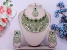 Mehandi Finish Golden Diamonds Bridal Choker Set for Women 