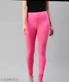 Lycra Blend Leggings for Women (Pink, 26)