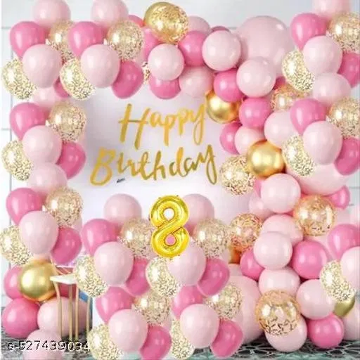 39 Pcs 8th Birthday Decoration kit, Multicolour, Set of 1