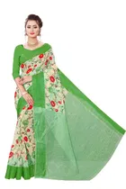 Cotton Flower Printed Saree for Women 
