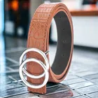 Artificial leather Belt for Women (Tan, Free Size)