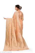 Linen Zari Woven Saree for Women 