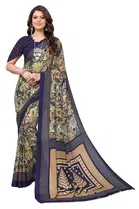 Women Georgette Printed Saree With Unstitched Blouse 