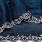 Chiffon Solid Saree For Women, Aqua Blue
