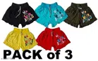 Cotton Shorts for Girls (Multicolor, 9-12 Months) (Pack of 3)