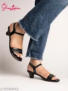 Shoetopia Black Peep Toe Heels 