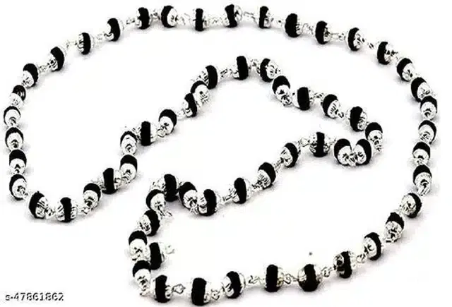 Rudraksh Mala (Silver & Black)