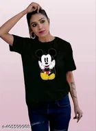 Cotton Blend T-shirt for Women, Black 