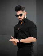 Cotton Blend Full Sleeves Solid Shirt for Men 