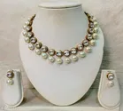 Trendy Alloy & Kundan Beads Necklace Set for Women, White