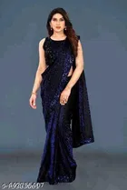 Lycra Sequence Saree for Women 