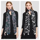 Chiffon Scarves for Women, Black, Pack of 2