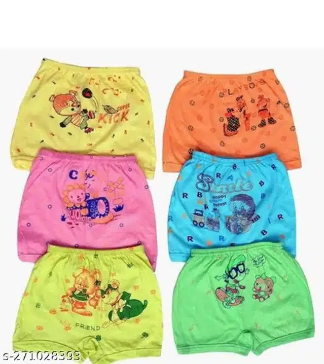 Cotton Innerwear Shorts for Kids (Multicolor, 4-5 Years) (Pack of 6)