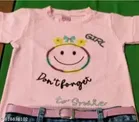 Hosiery Cotton & Denim Printed Clothing Set for Kids, Pink & Blue 