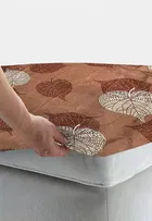 Glace Cotton Elastic Fitted Double Bedsheet with 2 Pillow Covers 