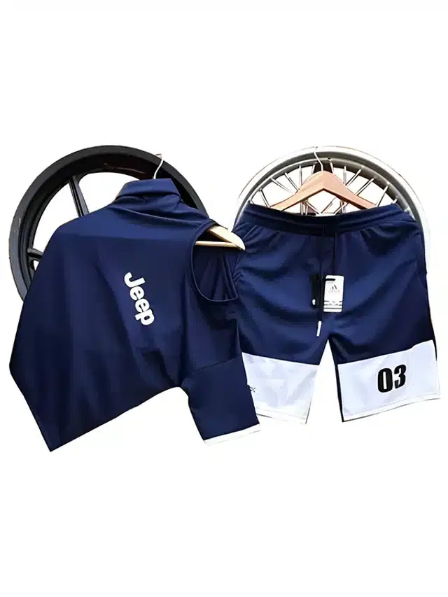 Ruggstar Polyester Mens Tracksuit (Navy blue, XL) (R-27)