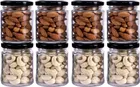 Afast 200 ML Glass Jar Round Shape,with Black Metal Color Cap Rust Proof Air Tight '