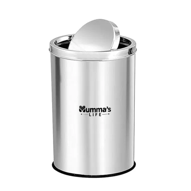 Stainless Steel Dustbin, Silver (18 L)