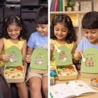 Lunch Box for Kids, Cartoon Lunch Box with Fork, Green 