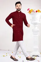 Cotton Blend Sequin Kurta for Men 