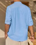 Full Sleeves Solid Short Kurta for Men 