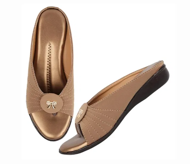 Heels for Women (Gold, 6)
