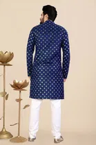 Cotton Blend Printed Kurta for Men 