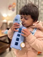 Plastic Bus Shape Sipper Bottle for Kids, Multicolor 