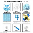 Minion Theme 4th Happy Birthday Decoration Items For Girls, Multicolor, Pack of 112