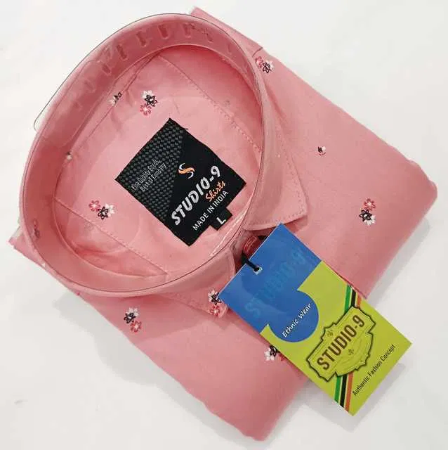 Men's Printed Shirt (Pink, XL) (BF-39)