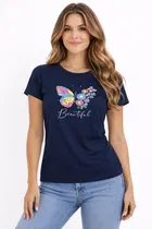 Cotton Blend T-shirt for Women, Blue & Green, Pack of 2 
