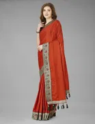Vichitra Solid Saree for Women 