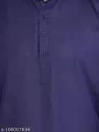 Cotton Blend Solid Short Kurta for Men 