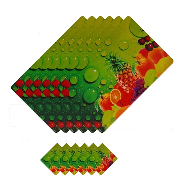 PVC Placemats for Dining Table (Multicolor, Pack of 6)