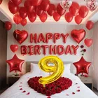 9th Happy Birthday Balloon Decoration Kit ,Red ,Set Of 1
