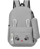 Combo of BTS & Cat Printed PU Backpacks for Girls 