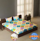 Sarangi Blue Bird Fitted Double Bedsheet 190X183X20Cm