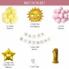 Sun & Star Theme 1st Birthday Balloon Decoration Kit , Multicolor, Pack Of 56
