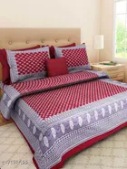 Jaipur Gate Cotton Double Bedsheet With 2 Pillow Covers 