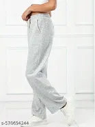 Cotton Blend Solid Trousers for Men, Grey 