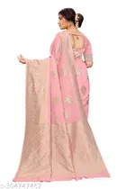 Linen Zari Woven Saree for Women 