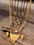 Combo of 4 Pcs Mangalsutras with Earrings Set for Women 