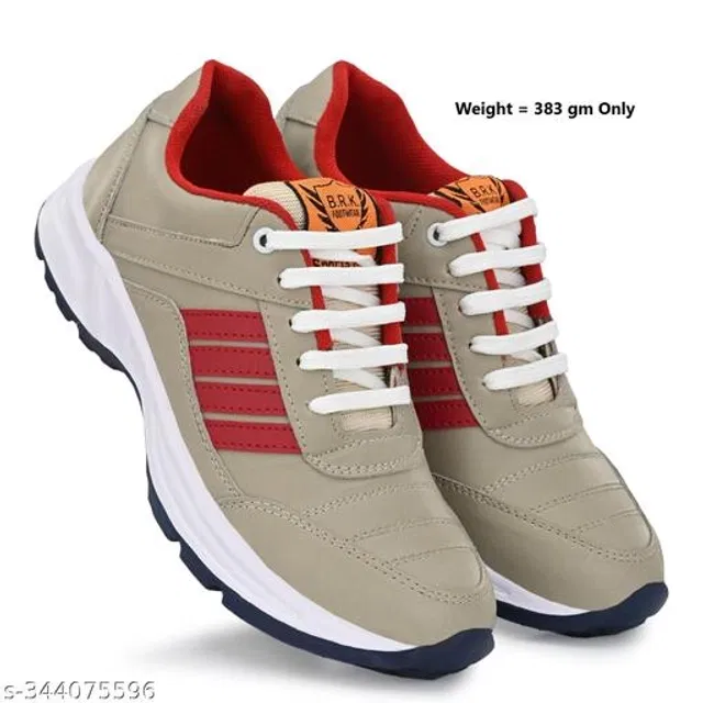 Casual Shoes for Men (Beige & Red, 8)