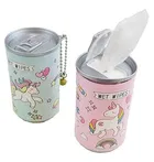 Pink Panda Velvet School Bag and Mini Portable Wet Wipes Tissue 2 Can for Cleaning Face Body 