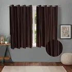 Polyester Blackout Plain Brown Window Curtain 5ft Combo 