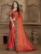 Vichitra Solid Saree for Women 