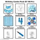 Doremon Theme 4th Happy Birthday Decoration Items For Girls, Multicolor, Pack of 112