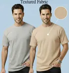 Polyester Round Neck T-shirt for Men, Multicolour, Pack of 2 