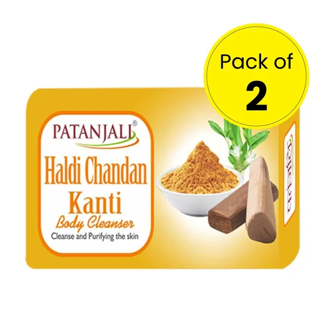 Patanjali Haldi Chandan Kanti Body Cleanser 2X75 g (Pack of 2)